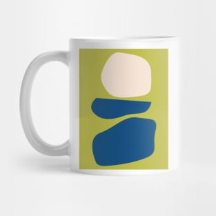 Organic Abstract Shapes in Chartreuse and Blue Mug